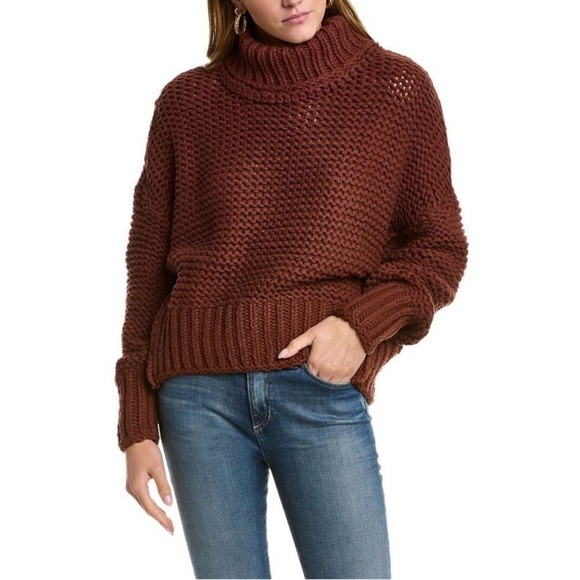 FREE PEOPLE My Only Sunshine Chunky Knit Mock Neck Sweater - Picture 1 of 10